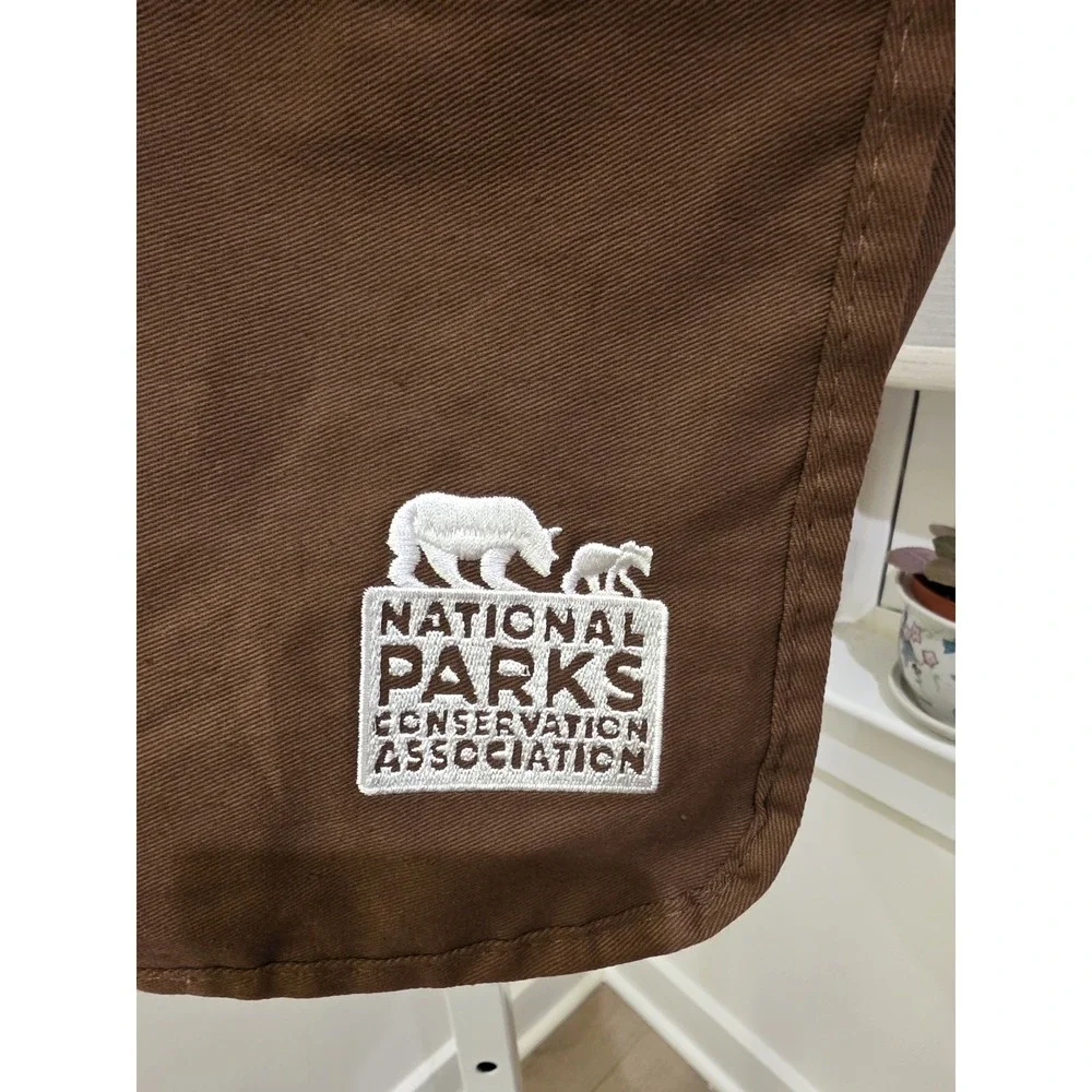Cotton Brown Shoulder Flap Bag National Parks Conservation Assoc Logo